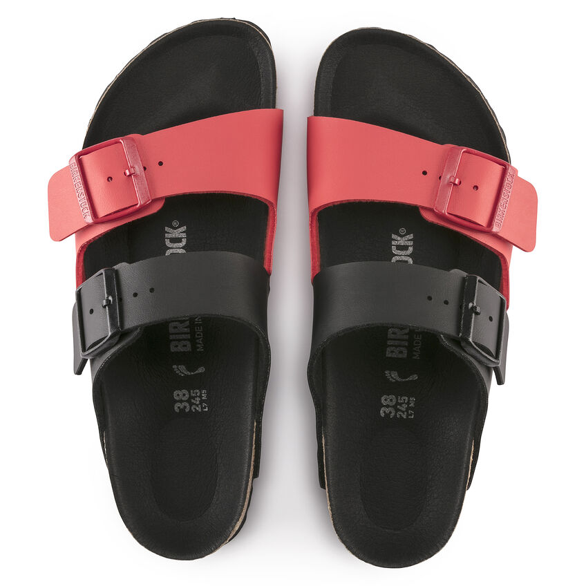 Birkenstock Arizona Split Birko-Flor Black Poppy Red